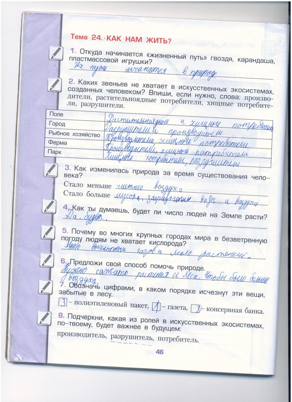 гдз 4 класс рабочая тетрадь часть 1 страница 46 окружающий мир Вахрушев, Бурский, Раутиан