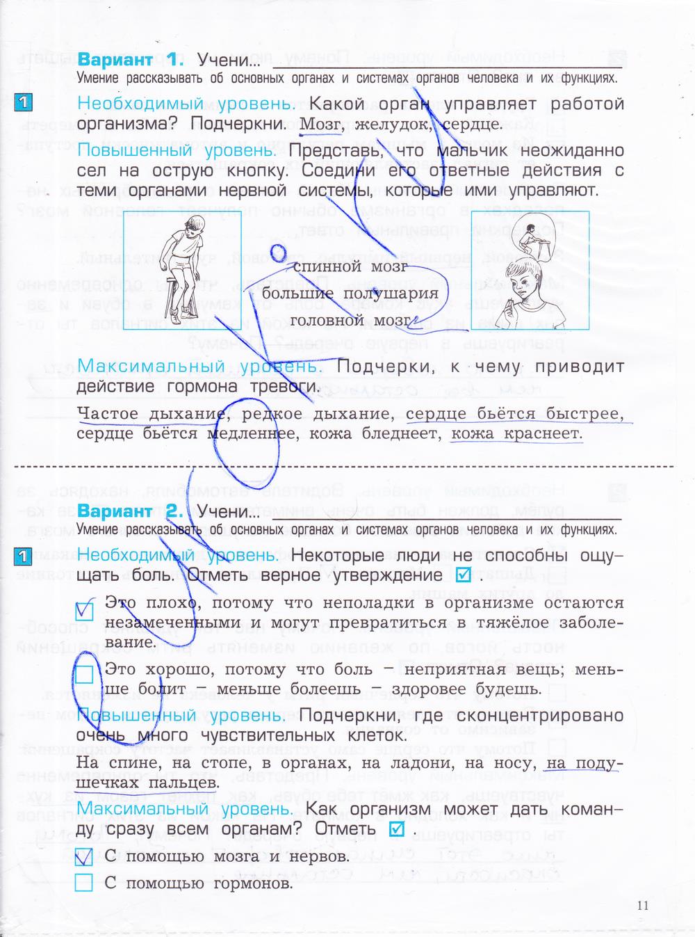 гдз 4 класс проверочные и контрольные работы часть 1 страница 11 окружающий мир Вахрушев, Бурский, Родыгина