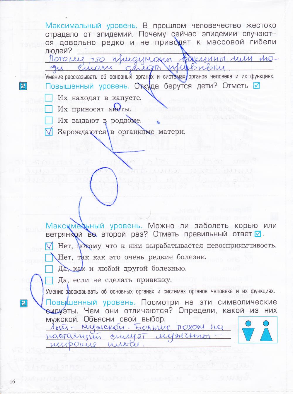 гдз 4 класс проверочные и контрольные работы часть 1 страница 16 окружающий мир Вахрушев, Бурский, Родыгина