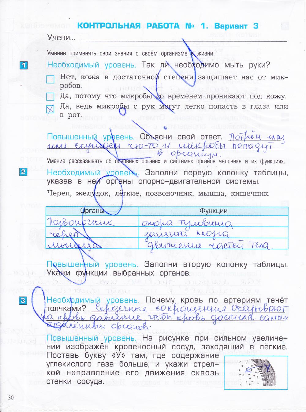 гдз 4 класс проверочные и контрольные работы часть 1 страница 30 окружающий мир Вахрушев, Бурский, Родыгина