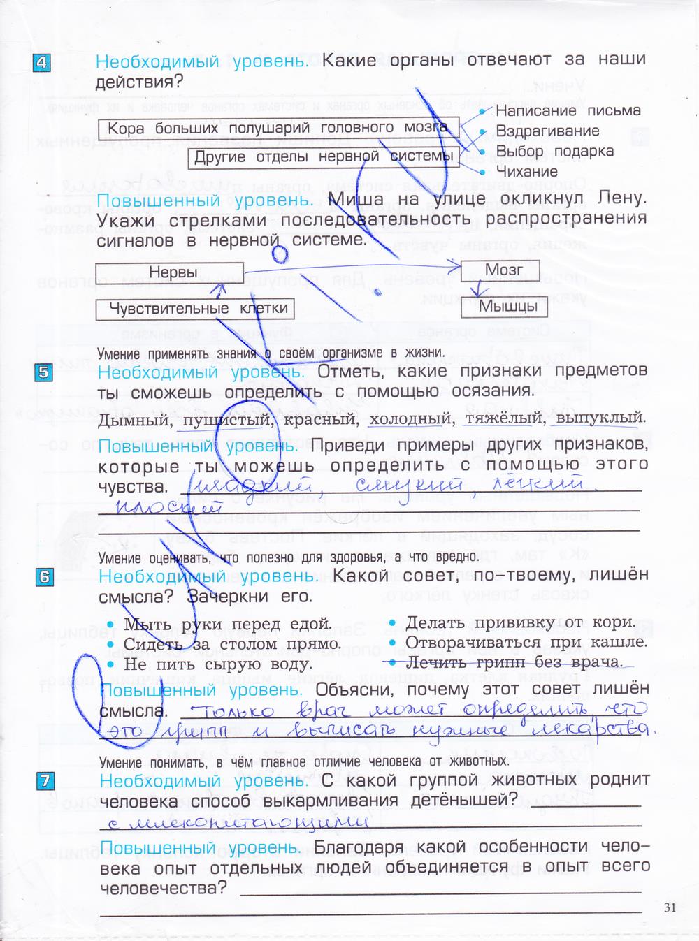 гдз 4 класс проверочные и контрольные работы часть 1 страница 31 окружающий мир Вахрушев, Бурский, Родыгина
