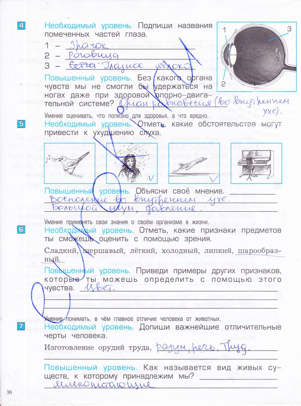 гдз 4 класс проверочные и контрольные работы часть 1 страница 36 окружающий мир Вахрушев, Бурский, Родыгина