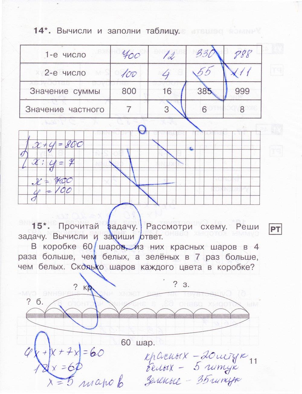гдз 4 класс рабочая тетрадь часть 1 страница 11 математика Захарова, Юдина