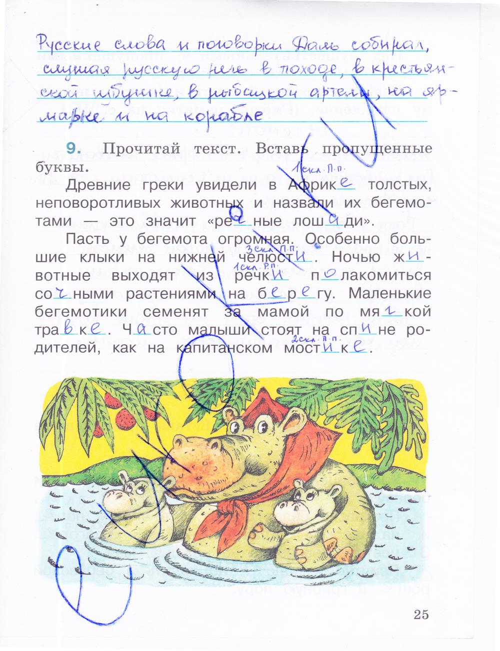 гдз 4 класс рабочая тетрадь часть 1 страница 25 русский язык Зеленина, Хохлова