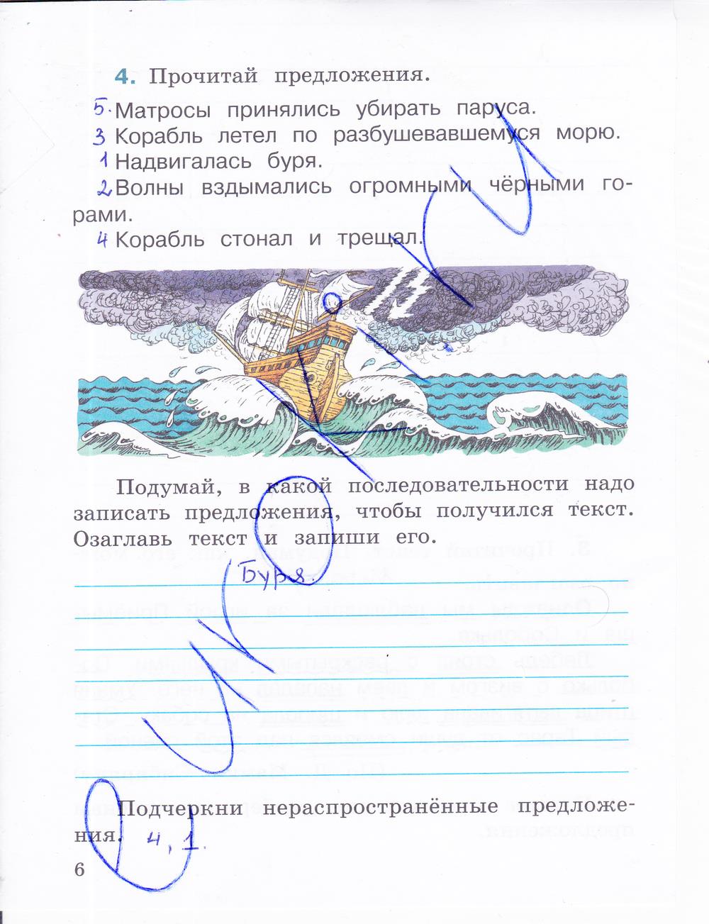гдз 4 класс рабочая тетрадь часть 1 страница 6 русский язык Зеленина, Хохлова