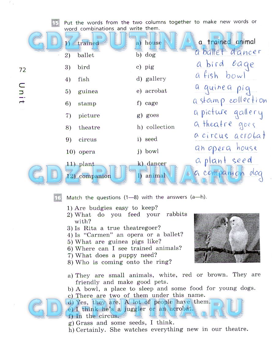 гдз 5 класс рабочая тетрадь страница 72 английский язык Афанасьева, Михеева