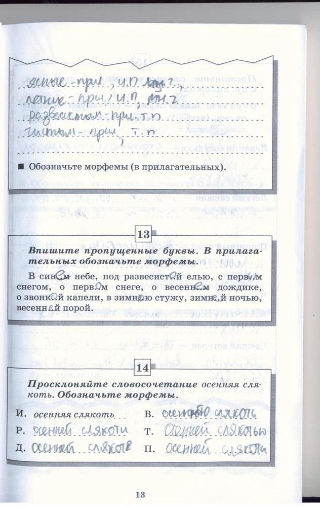 гдз 5 класс рабочая тетрадь страница 13 русский язык Бабайцева, Беднарская