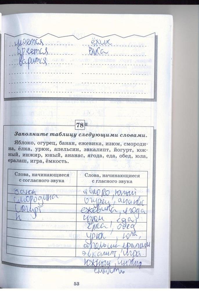 гдз 5 класс рабочая тетрадь страница 53 русский язык Бабайцева, Беднарская