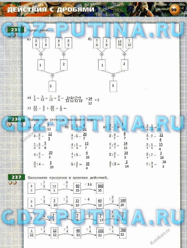 гдз 5 класс тетрадь-тренажер страница 99 математика Бунимович, Кузнецова