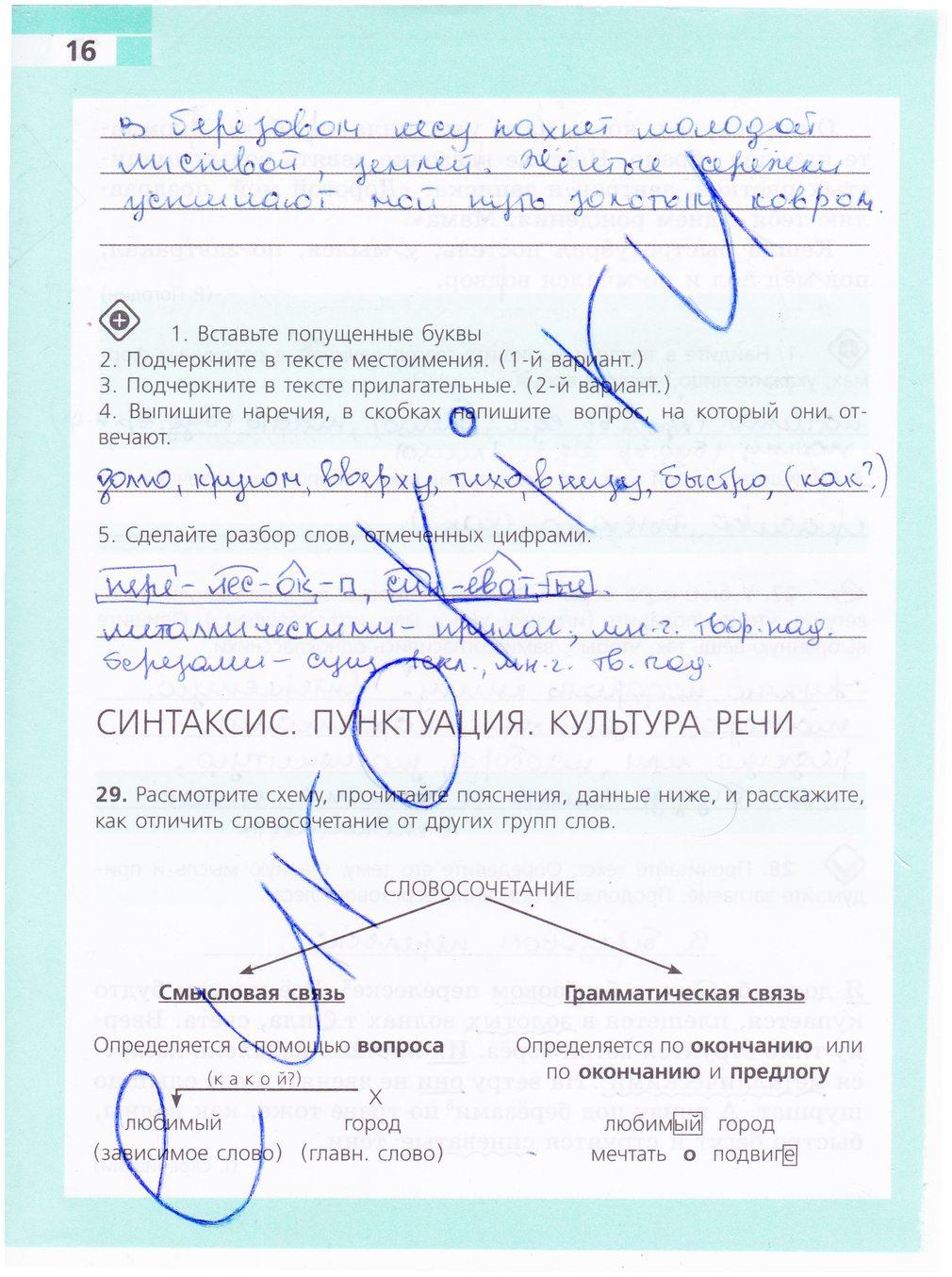 гдз 5 класс рабочая тетрадь страница 16 русский язык Ефремова