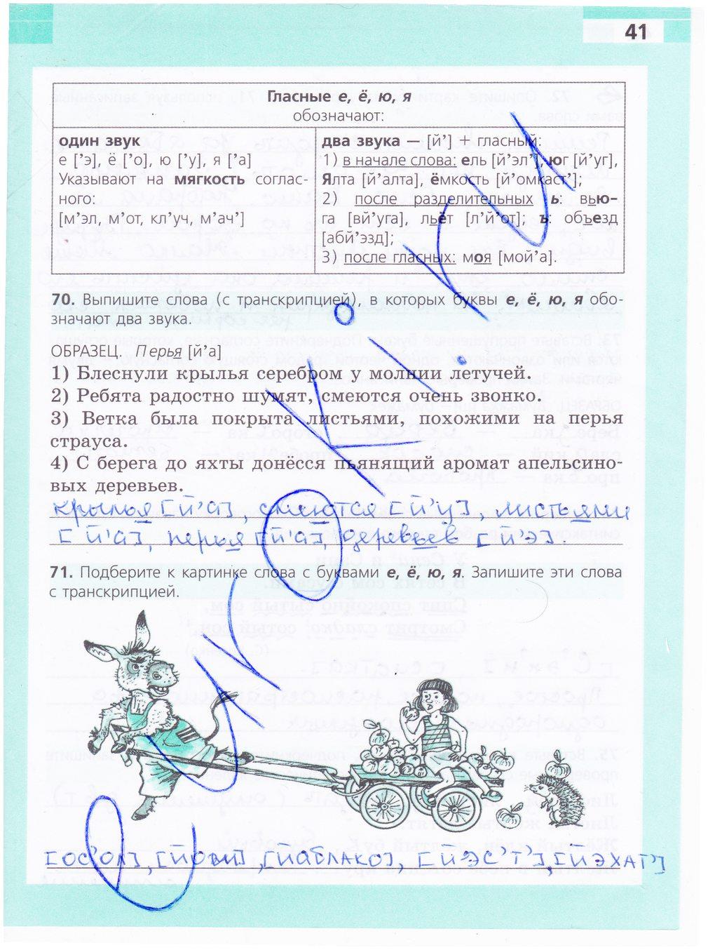 гдз 5 класс рабочая тетрадь страница 41 русский язык Ефремова