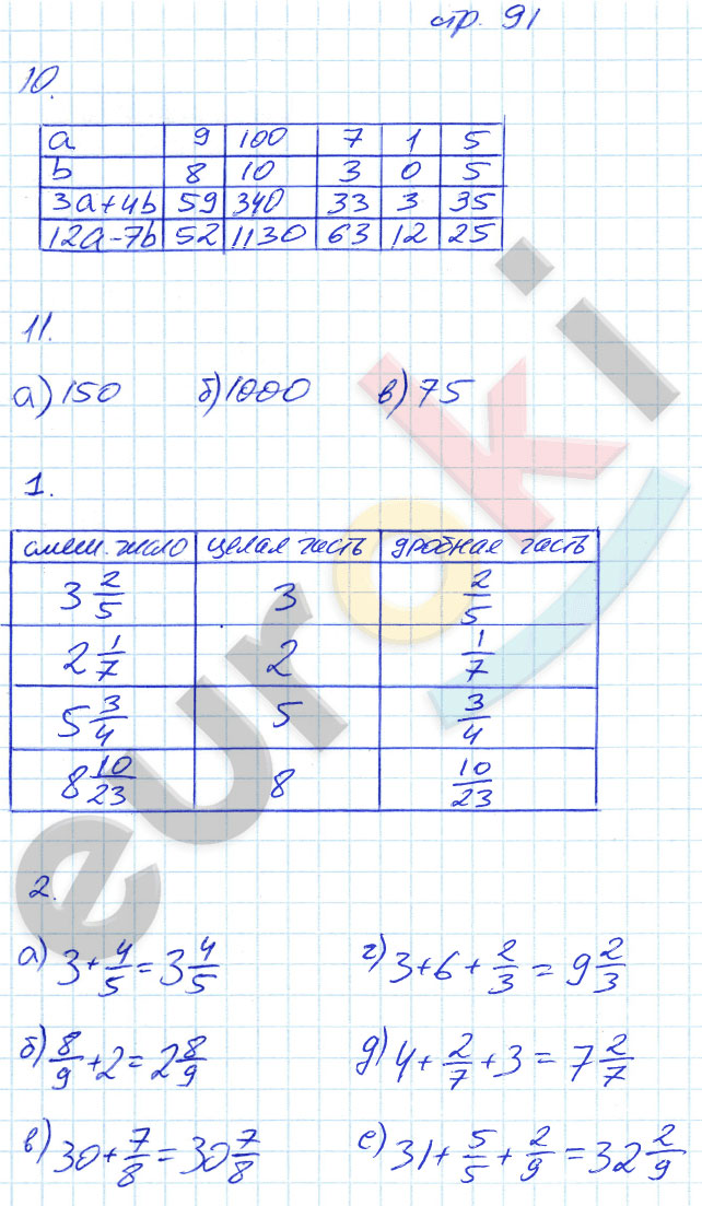 гдз 5 класс рабочая тетрадь страница 91 математика Ерина к учебнику Виленкина