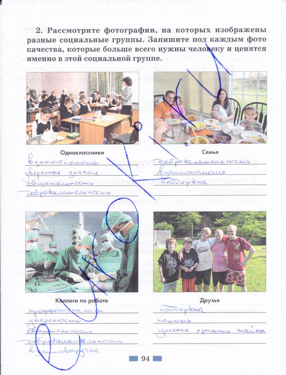 гдз 5 класс рабочая тетрадь страница 94 обществознание Хромова