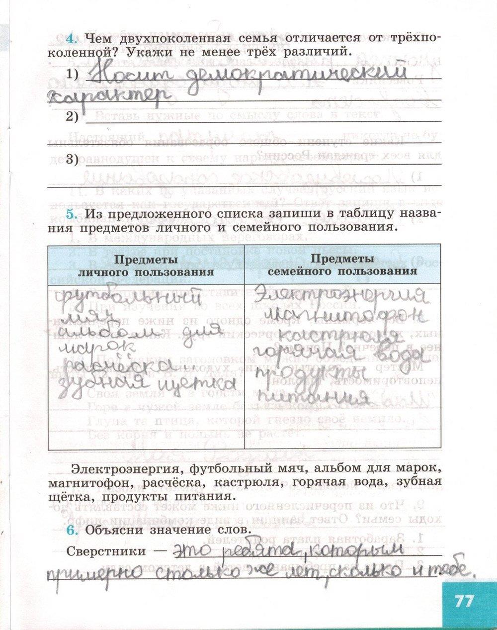 гдз 5 класс рабочая тетрадь страница 77 обществознание Иванова, Хотеенкова