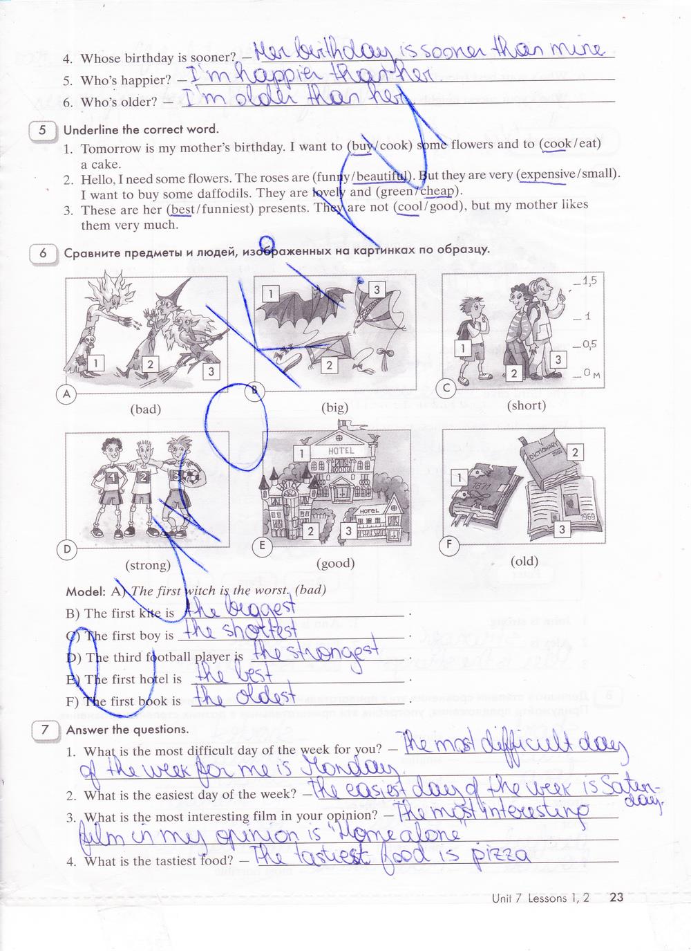 гдз 5 класс рабочая тетрадь часть 2 страница 23 английский язык Кауфман