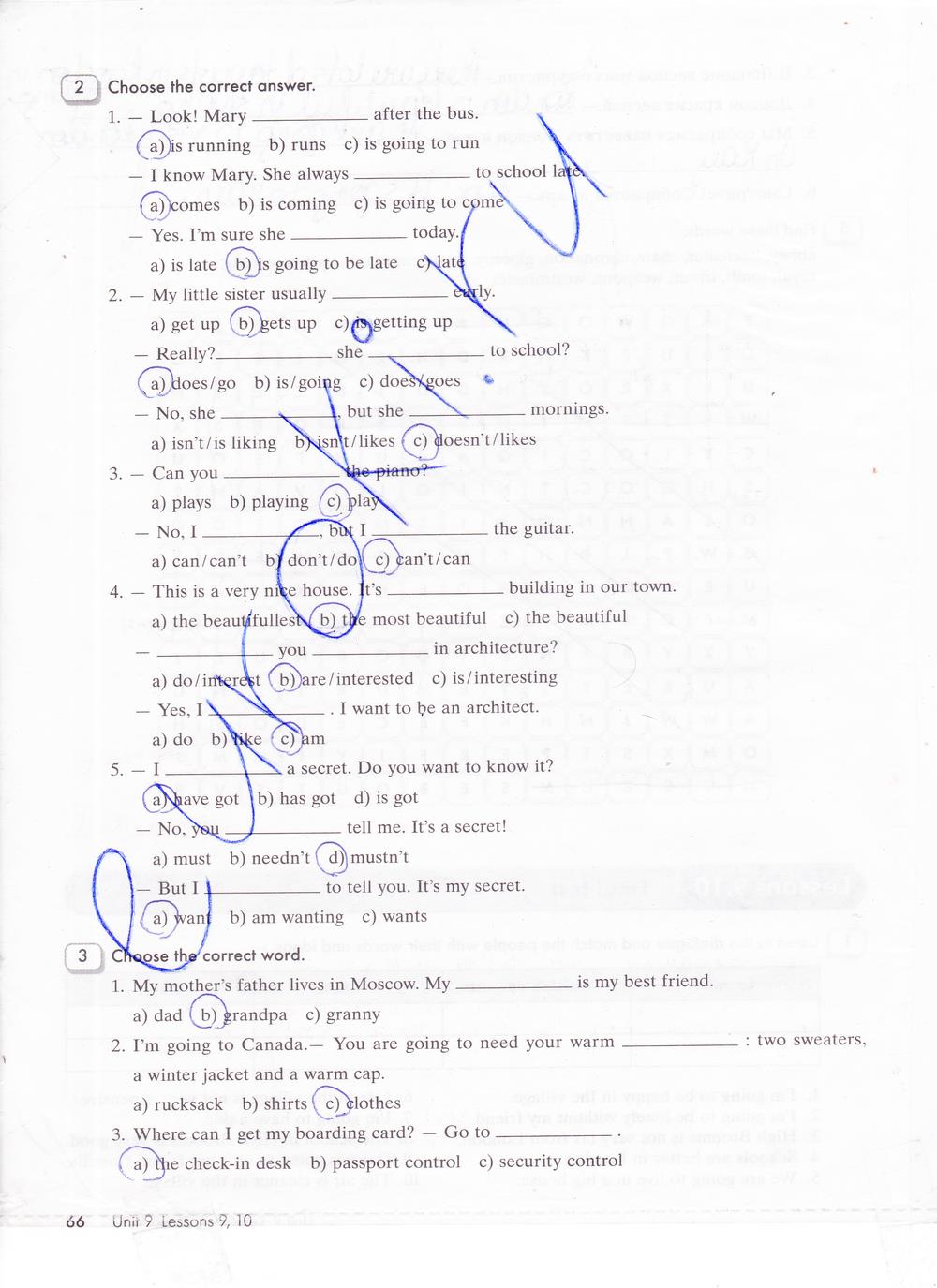 гдз 5 класс рабочая тетрадь часть 2 страница 66 английский язык Кауфман
