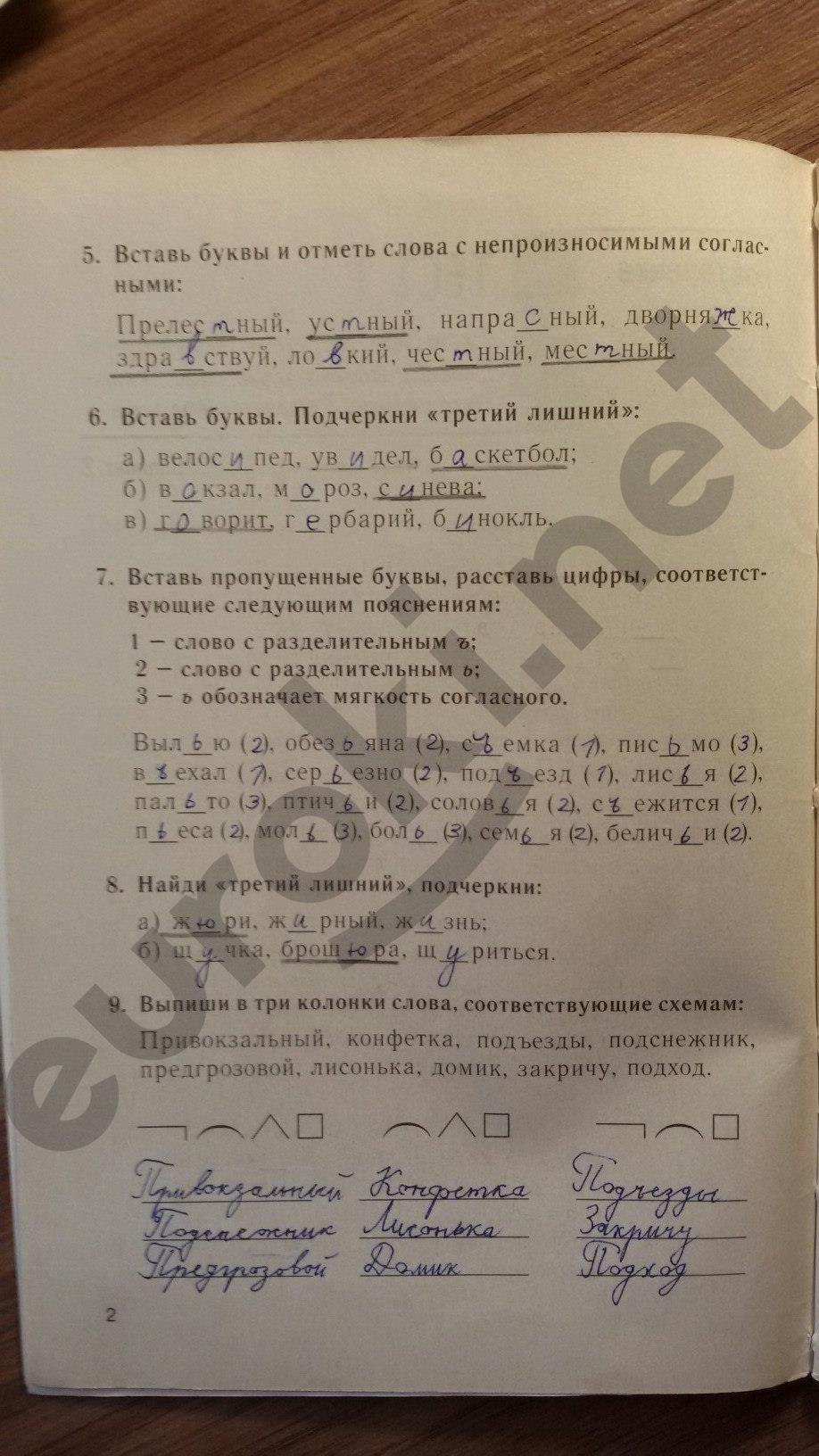 гдз 5 класс тесты часть 1 страница 2 русский язык Книгина