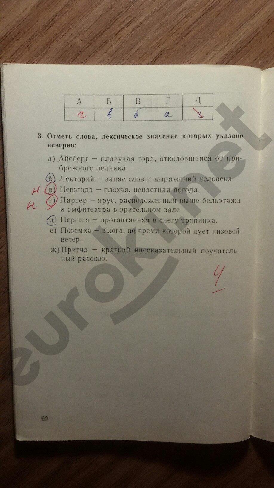 гдз 5 класс тесты часть 1 страница 62 русский язык Книгина