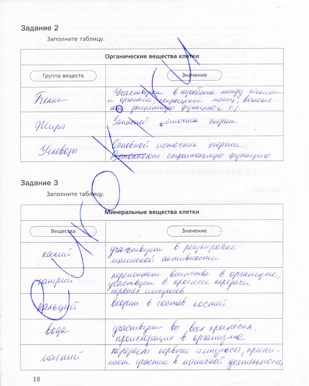 гдз 5 класс рабочая тетрадь страница 18 биология Корнилова, Николаев