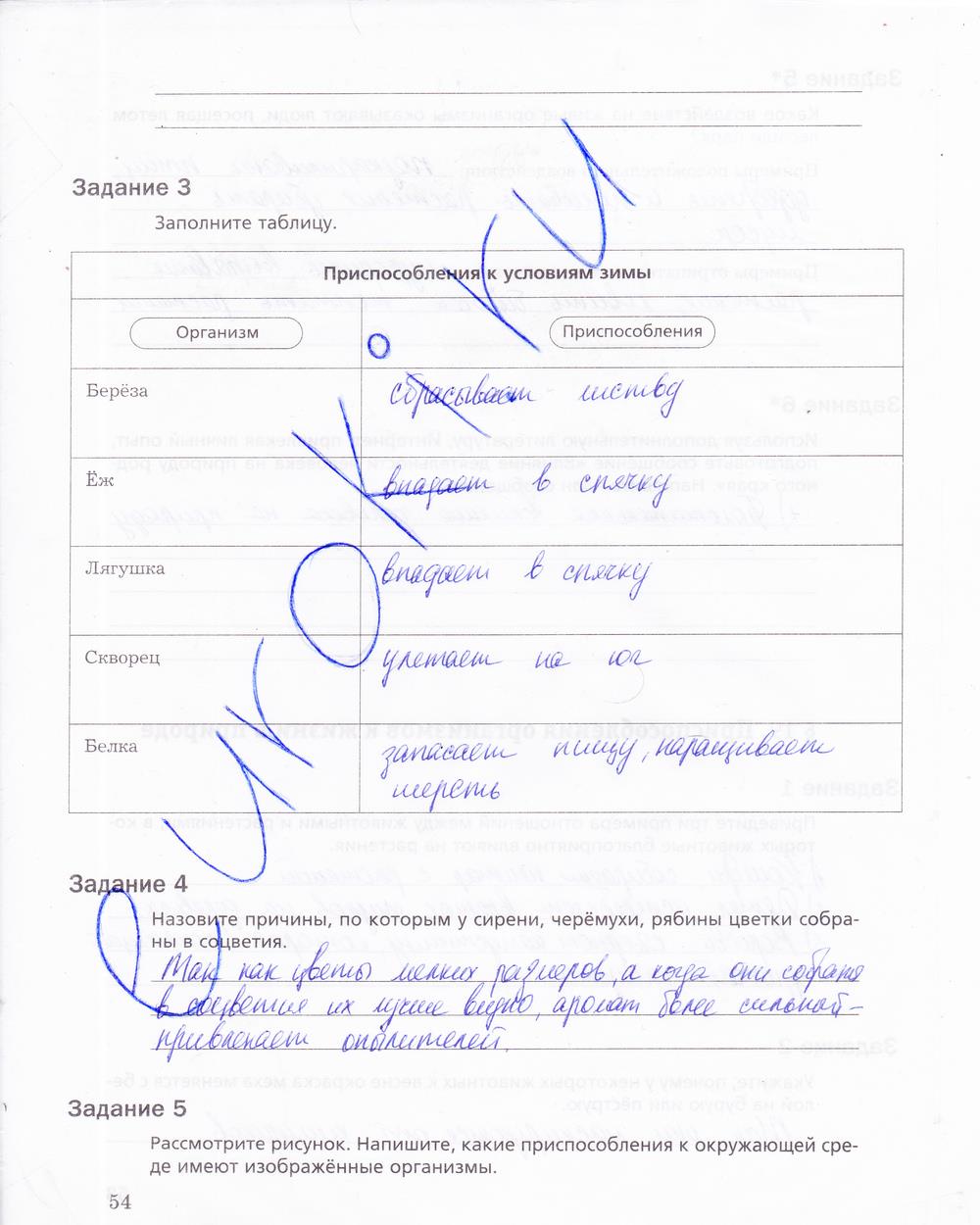 гдз 5 класс рабочая тетрадь страница 54 биология Корнилова, Николаев