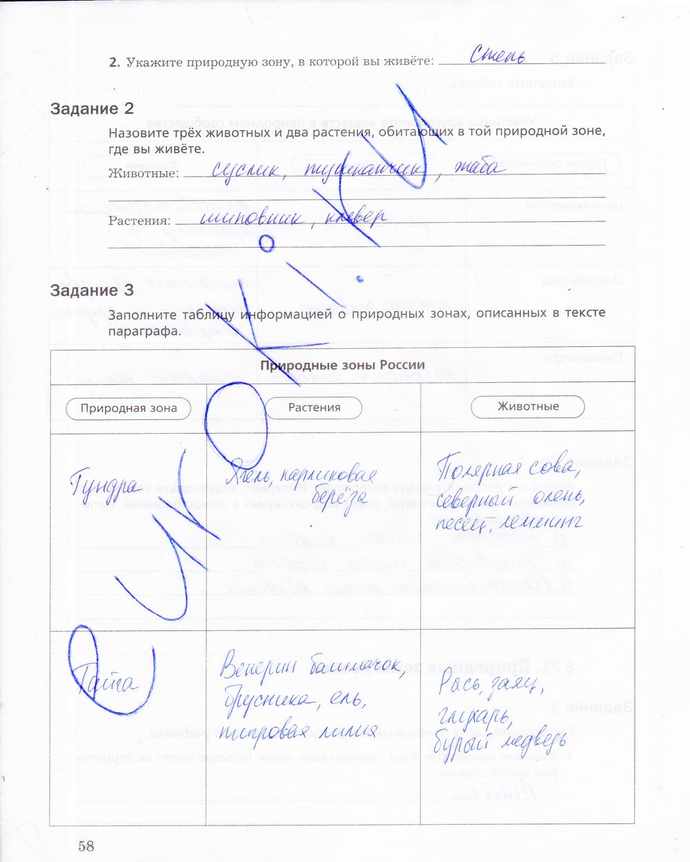 гдз 5 класс рабочая тетрадь страница 58 биология Корнилова, Николаев