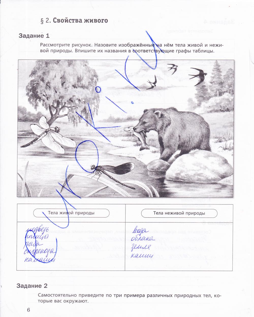 гдз 5 класс рабочая тетрадь страница 6 биология Корнилова, Николаев