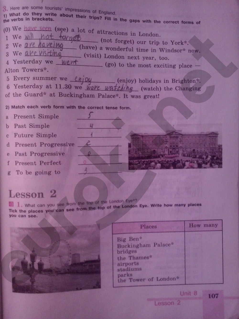 гдз 5 класс рабочая тетрадь страница 107 английский язык Кузовлев