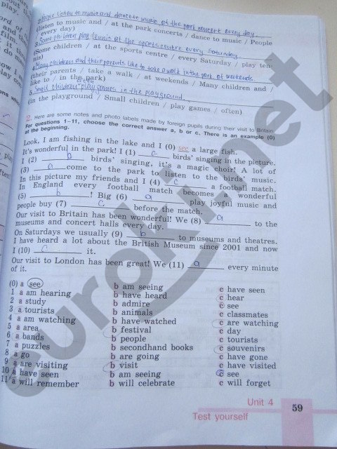 гдз 5 класс рабочая тетрадь страница 59 английский язык Кузовлев