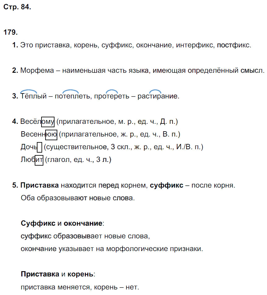 гдз 5 класс рабочая тетрадь часть 1 страница 84 русский язык Львов