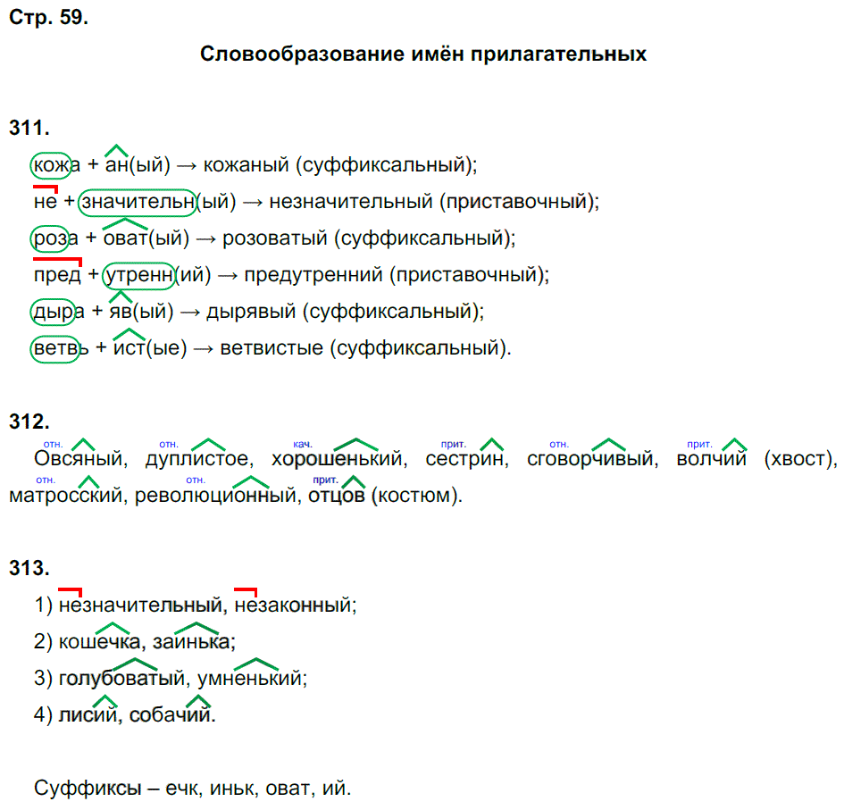 гдз 5 класс рабочая тетрадь часть 2 страница 59 русский язык Львов
