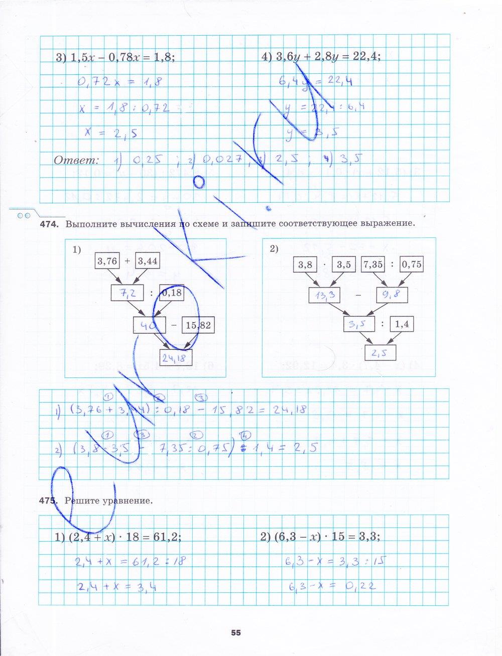 гдз 5 класс рабочая тетрадь часть 2 страница 55 математика Мерзляк, Полонский, Якир