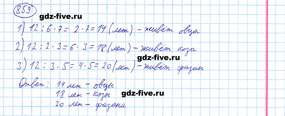 гдз 5 класс номер 859 математика Мерзляк, Полонский, Якир