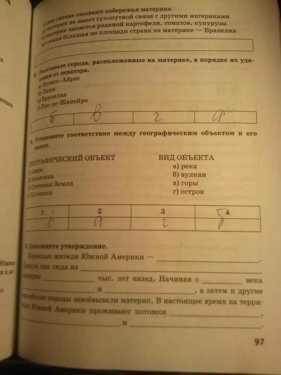 гдз 5 класс тетрадь-практикум страница 97 география Молодцов