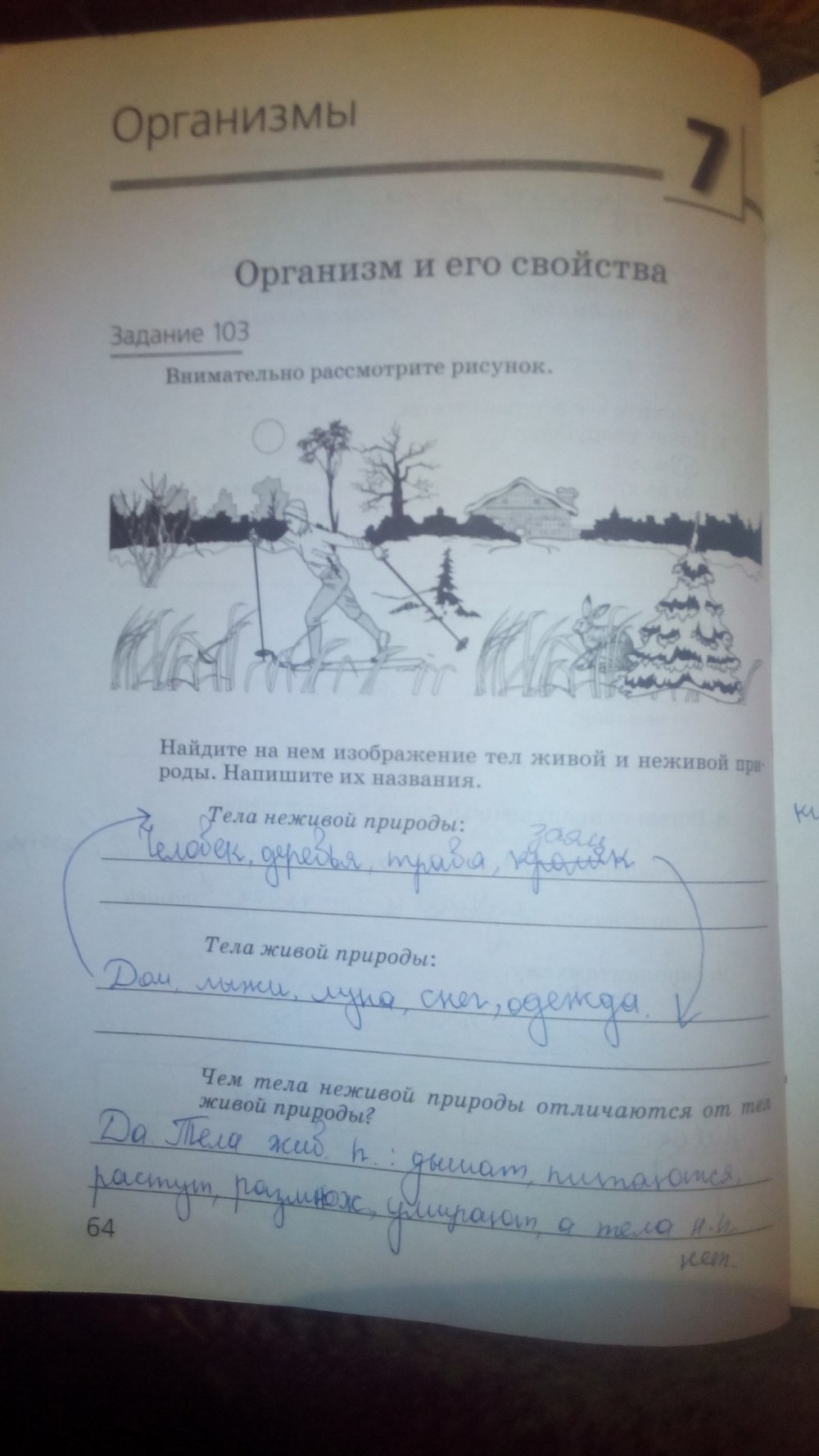 гдз 5 класс рабочая тетрадь страница 64 природоведение Пакулова, Иванова