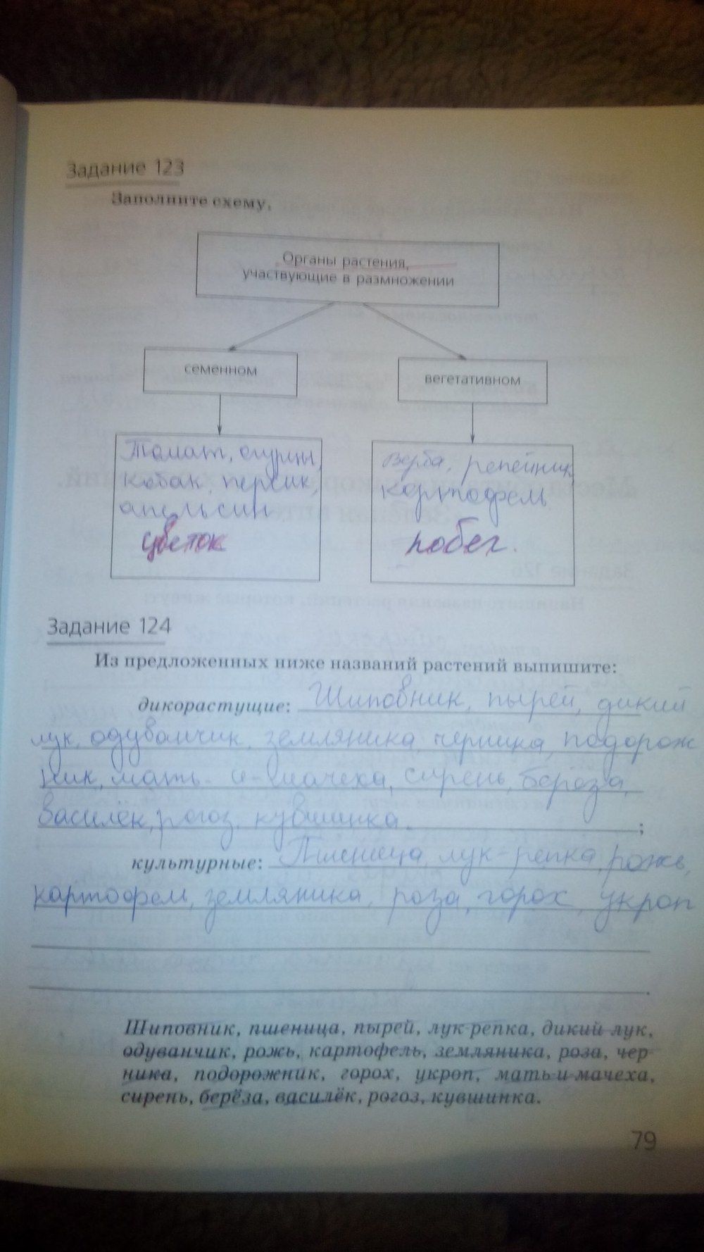 гдз 5 класс рабочая тетрадь страница 79 природоведение Пакулова, Иванова