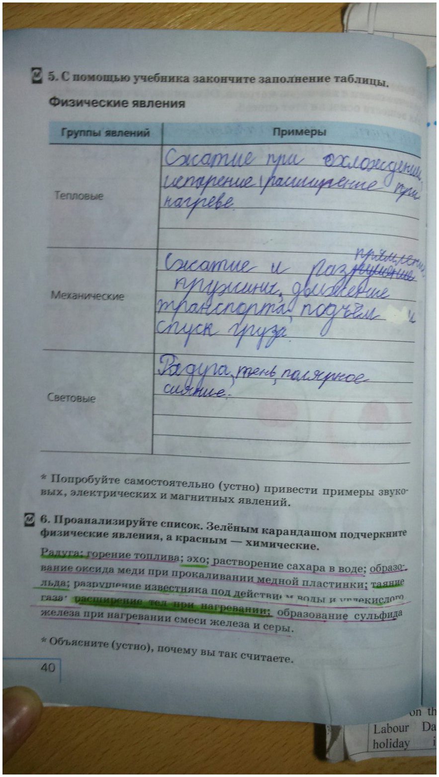 гдз 5 класс рабочая тетрадь страница 40 естествознание Плешаков, Сонин