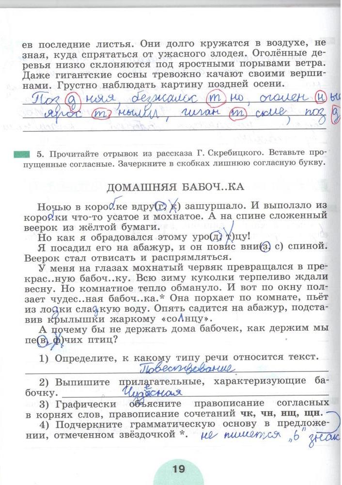 гдз 5 класс рабочая тетрадь часть 1 страница 19 русский язык Рыбченкова, Роговик