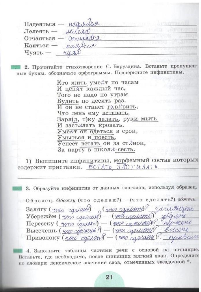 гдз 5 класс рабочая тетрадь часть 2 страница 21 русский язык Рыбченкова, Роговик