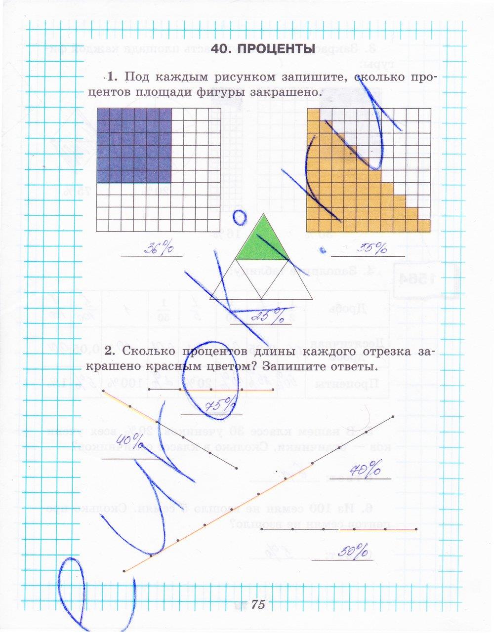 гдз 5 класс рабочая тетрадь часть 2 страница 75 математика Рудницкая
