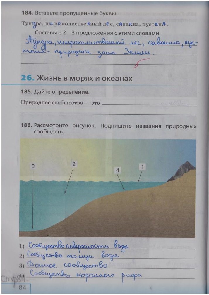 гдз 5 класс рабочая тетрадь страница 84 биология Сонин, Плешаков