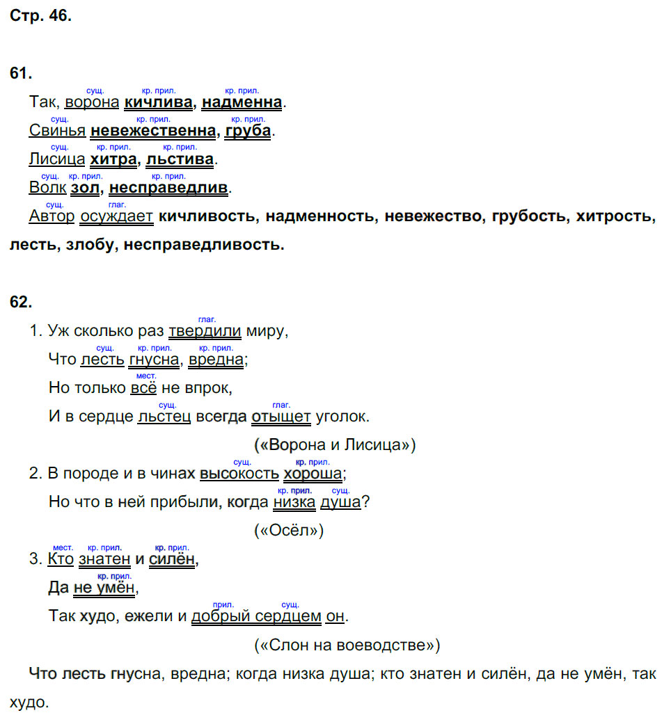 гдз 5 класс рабочая тетрадь страница 46 русский язык Тростенцова, Дейкина