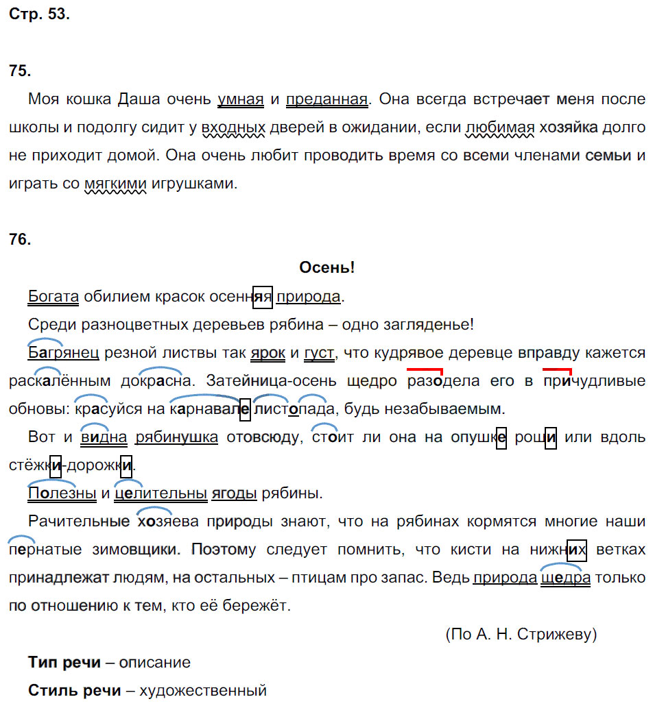 гдз 5 класс рабочая тетрадь страница 53 русский язык Тростенцова, Дейкина
