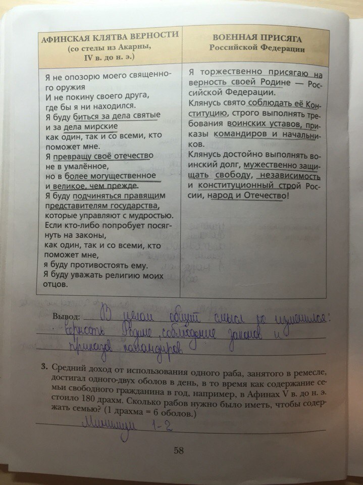 гдз 5 класс рабочая тетрадь страница 58 история Ванина, Данилова