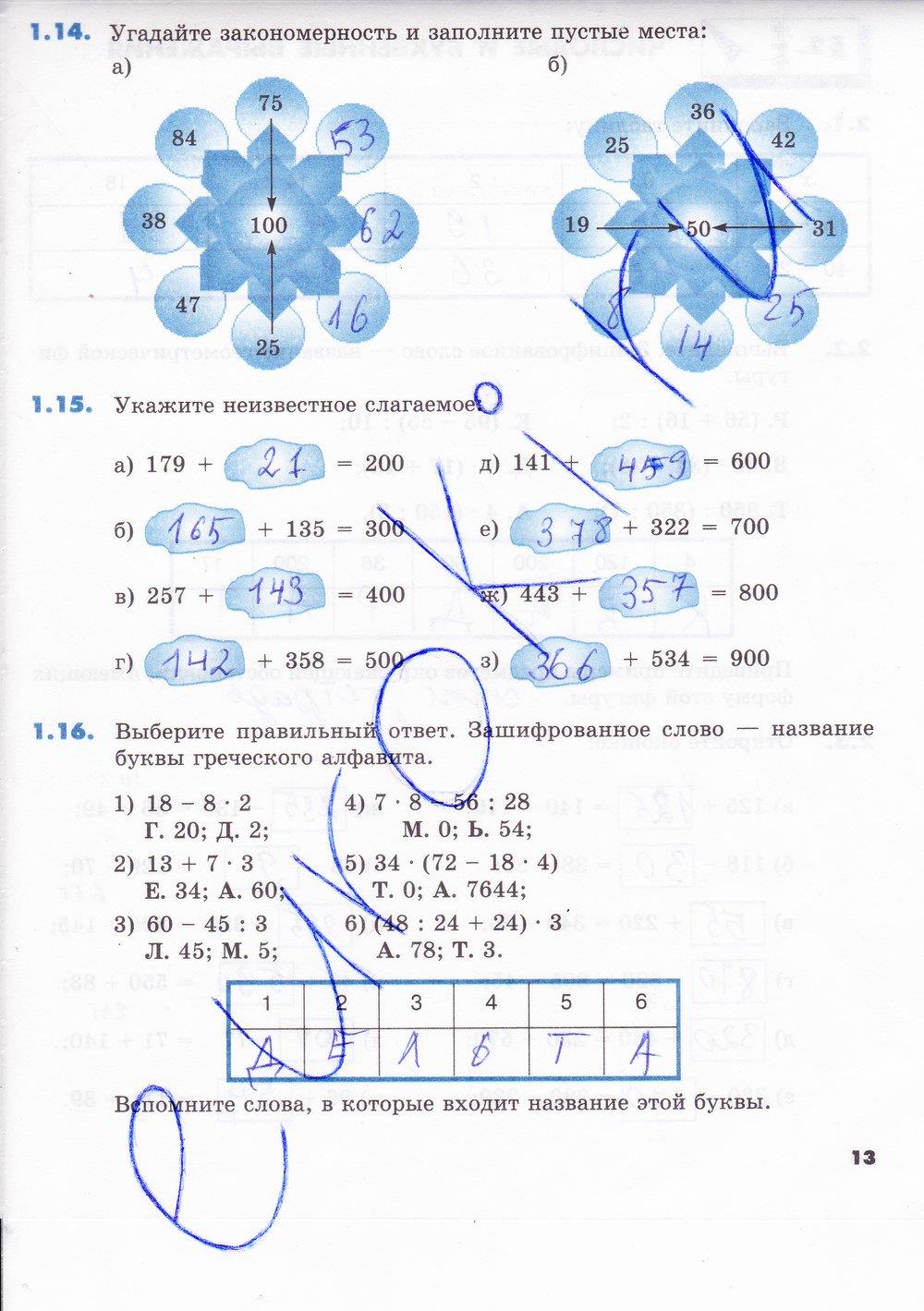 гдз 5 класс рабочая тетрадь часть 1 страница 13 математика Зубарева