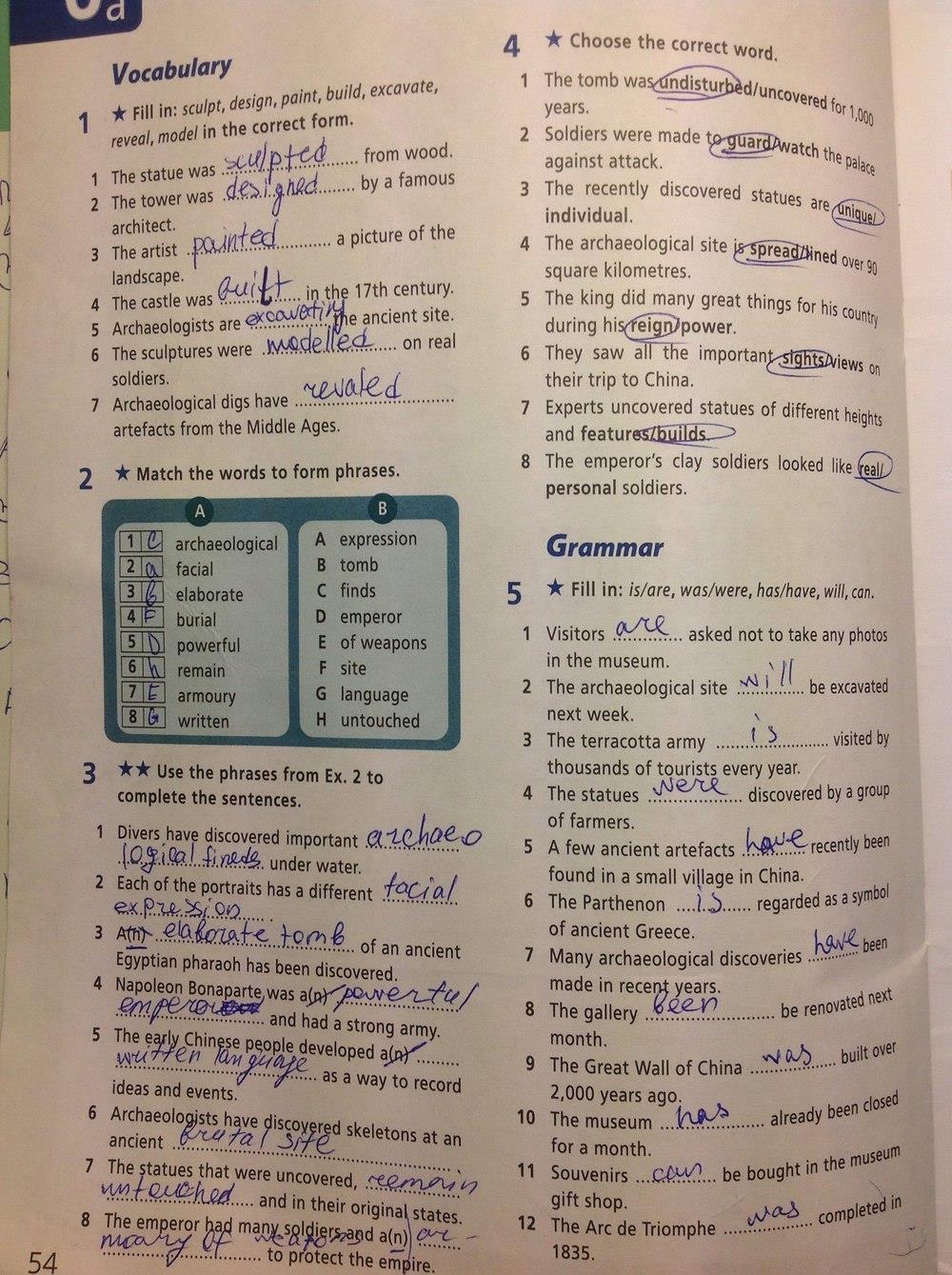 гдз 6 класс рабочая тетрадь страница 54 английский язык Баранова, Дули