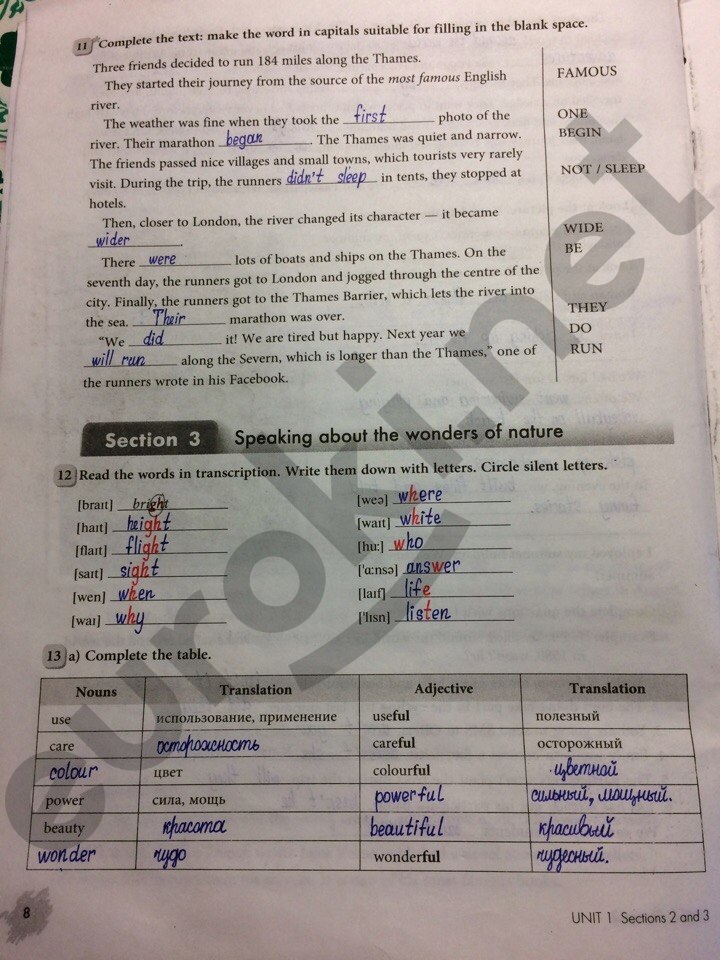 гдз 6 класс рабочая тетрадь страница 8 английский язык Биболетова, Денисенко