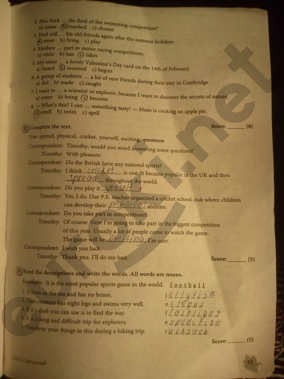 гдз 6 класс рабочая тетрадь страница 95 английский язык Биболетова, Денисенко