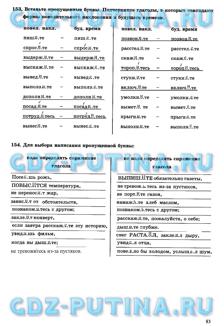 гдз 6 класс рабочая тетрадь часть 2 страница 83 русский язык Богданова