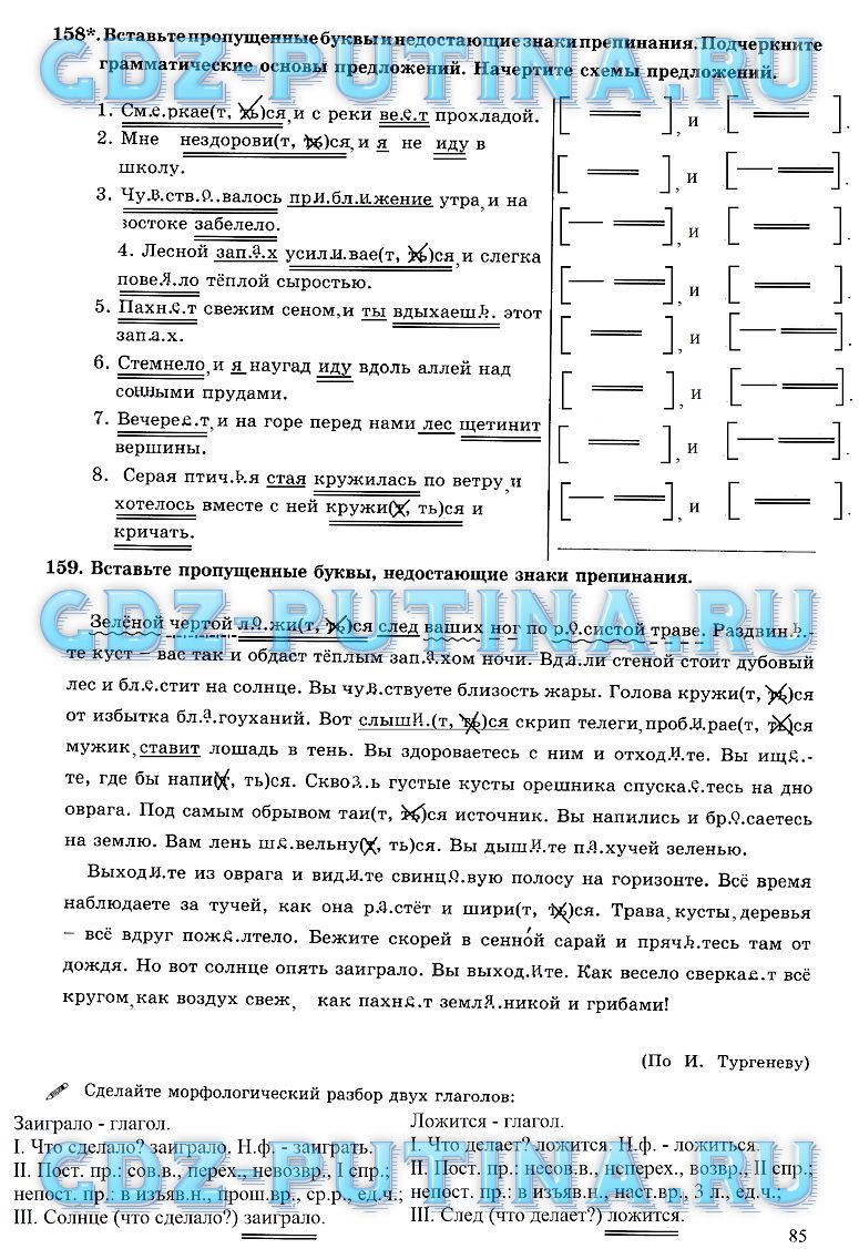 гдз 6 класс рабочая тетрадь часть 2 страница 85 русский язык Богданова