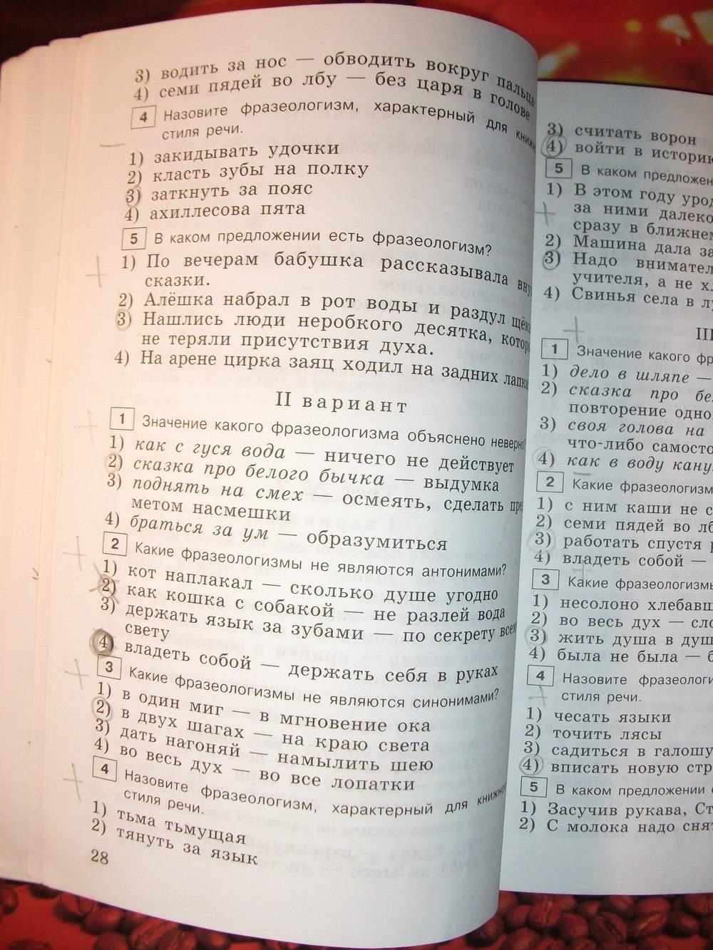 гдз 6 класс тестовые задания страница 28 русский язык Богданова
